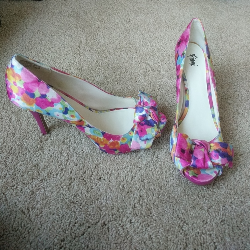Pink Floral Fioni Heels